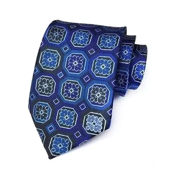 Men's tie for business functions with solid color-Classy Men Formal Blue Squared Silk Necktie