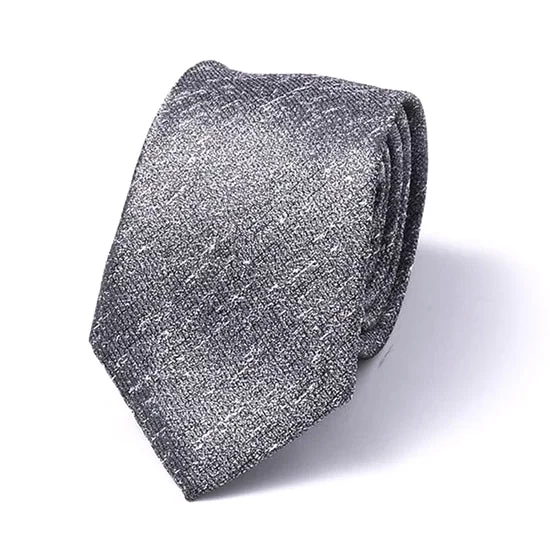 Elegant men's tie with textured finish for parties-Classy Men Grey Worn Silk Skinny Tie