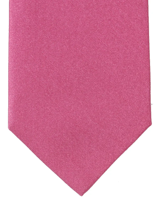 Designer men's silk tie for upscale occasions-Isaia Tie Pink Solid Design - Sartorial Sevenfold Tie SALE