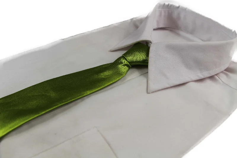 Men's tie with bold color accents for weddings-Kids Boys Light Green Elastic Plain Neck Tie