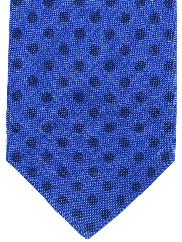 Stylish men's tie with unique color contrasts for formal wear-Luigi Borrelli Tie Royal Blue Polka Dots SALE