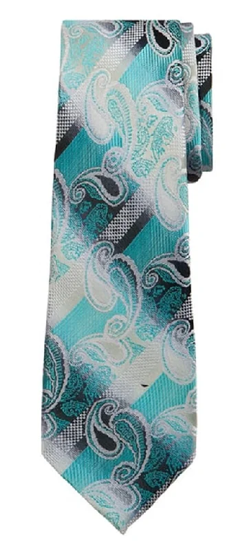 Best men's tie with fine craftsmanship for weddings-Marquis Men's Green, Silver Paisley 3 1/4 Tie & Hanky Set TH100-001