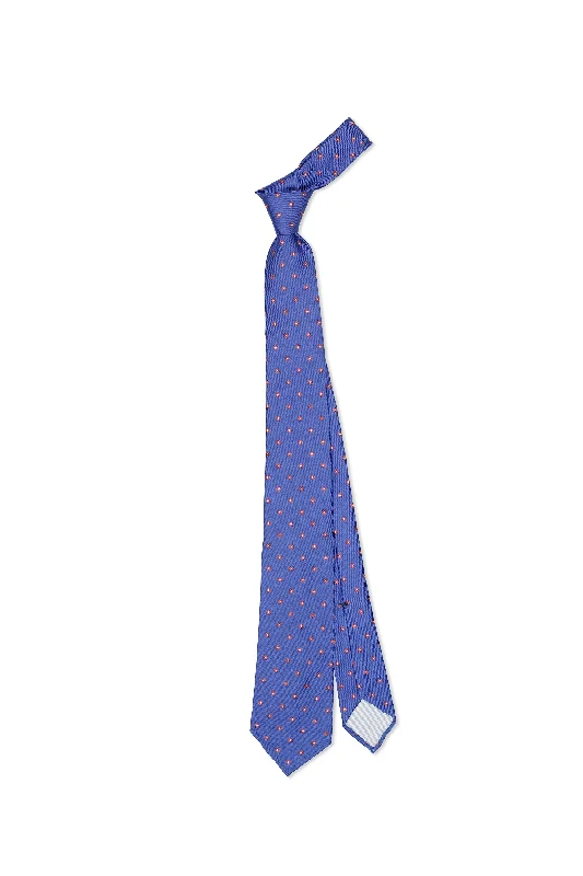 Men's tie for upscale events with luxurious finish-Mattabisch Blue with Red Pattern Silk Tie