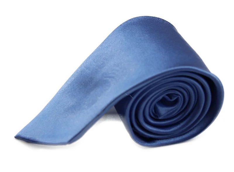 Men's tie with fine geometric pattern for business wear-Mens Cornflower Blue 8cm Plain Neck Tie