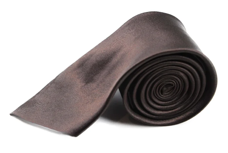 Classic men's tie with deep red tone for formal occasions-Mens Dark Brown 8cm Plain Neck Tie