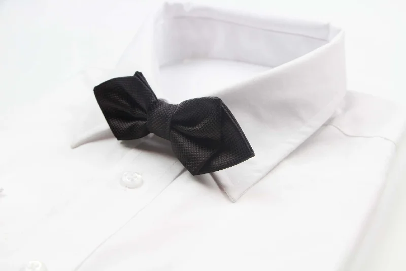 Men's tie for special occasions with modern design-Mens Dark Brown Diamond Shaped Checkered Bow Tie