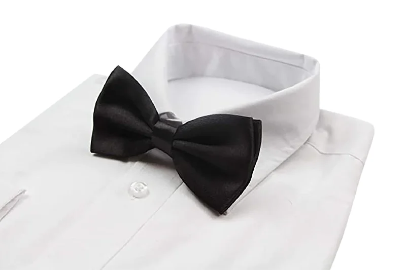 Men's tie with a classic plaid design for work-Mens Dark Brown Solid Plain Colour Bow Tie