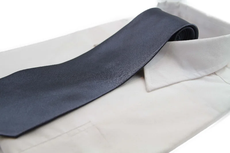 Men's tie for sophisticated corporate events-Mens Gunmetal Classic 10cm Plain Neck Tie