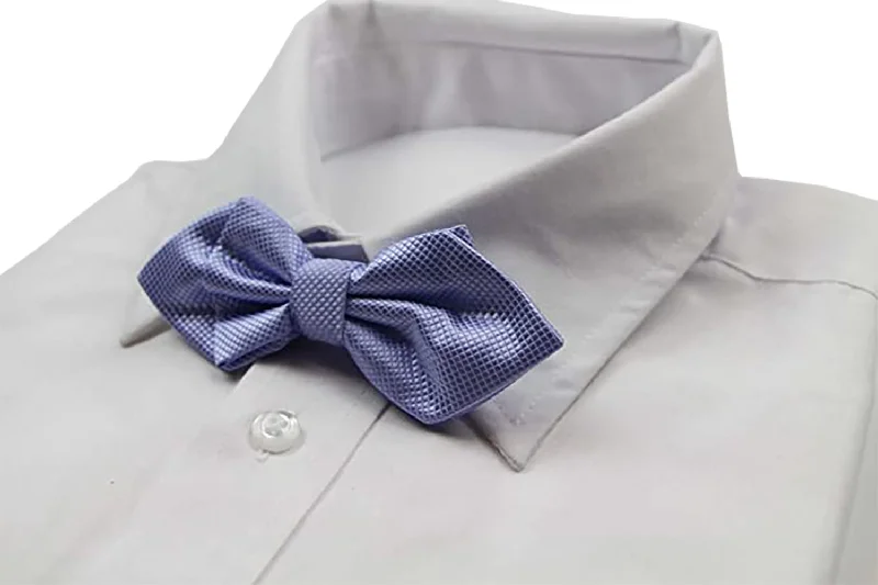 Trendy men's tie with diagonal stripes-Mens Lavender Diamond Shaped Checkered Bow Tie