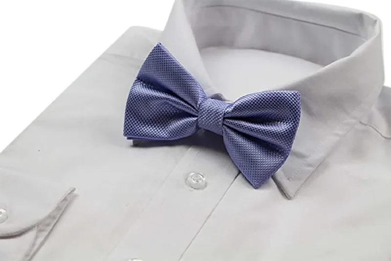 Men's tie for a smart casual look with sleek pattern-Mens Lavender Plain Coloured Checkered Bow Tie