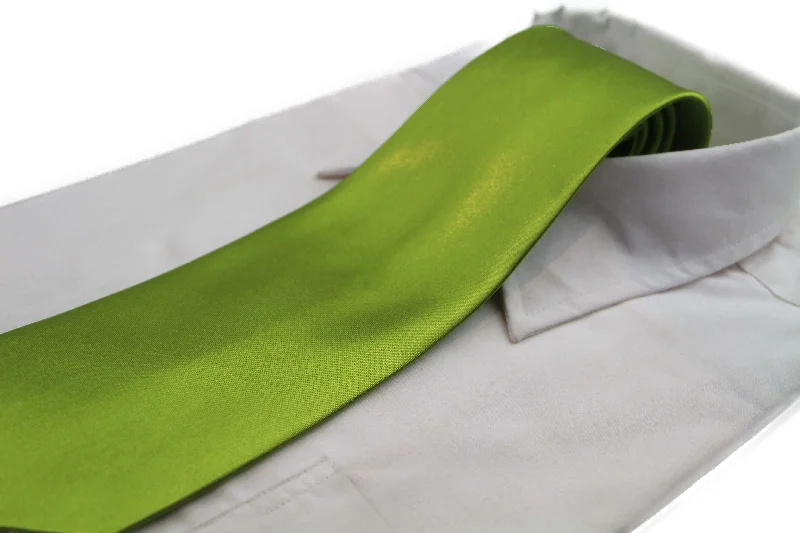 Men's tie with a classic plaid design for work-Mens Light Green Classic 10cm Plain Neck Tie