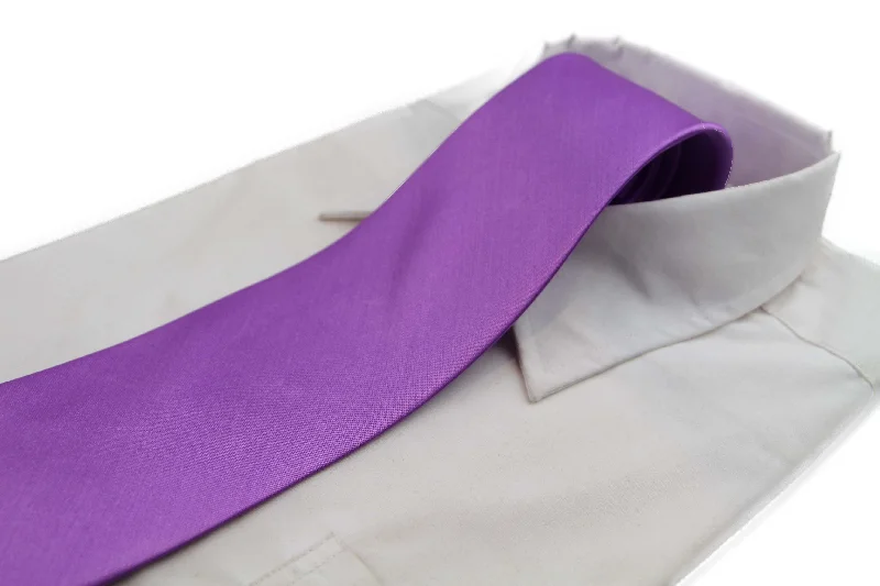 Designer men's tie for upscale social events-Mens Light Purple Classic 10cm Plain Neck Tie