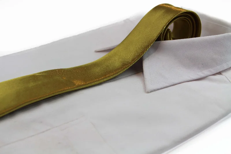 Men's tie with smooth texture for luxury events-Mens Mustard Yellow 5cm Skinny  Plain Neck Tie