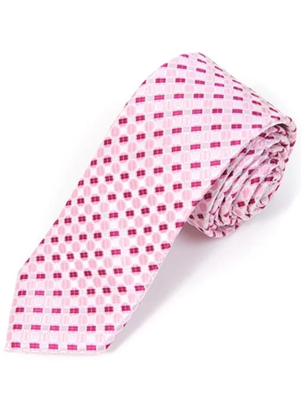 Best men's tie for a corporate wedding event-Men's Pink 2.5" Slim Microfiber Woven Slim Tie MPWS75