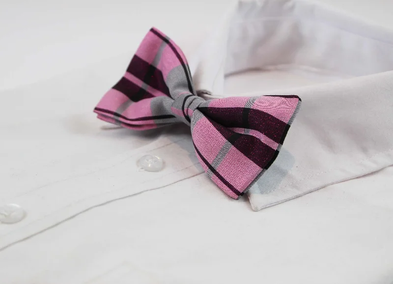 Stylish men's tie with creative modern print-Mens Pink Glitter Patterned Bow Tie