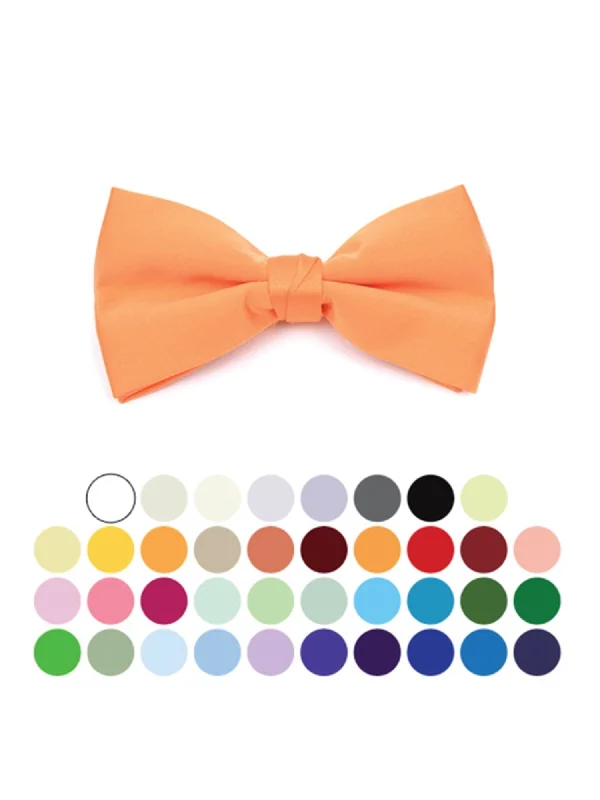 Men's tie with contemporary stripes for casual wear-Men's Pre-tied Clip On Bow Tie - Formal Tuxedo Solid Color