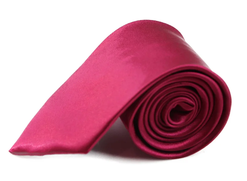 Best silk tie for formal business dinners-Mens Red Wine 8cm Plain Neck Tie