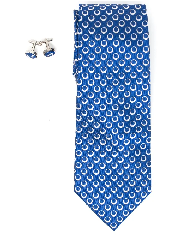 Men's tie for summer weddings with elegant print-Men's Silk Wedding Neck Tie And Cufflinks set Collection