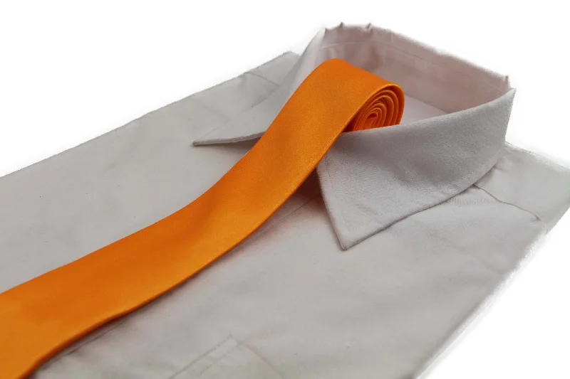 Men's tie with bold hues for professional wear-Mens Tangerine 5cm Skinny Plain Neck Tie