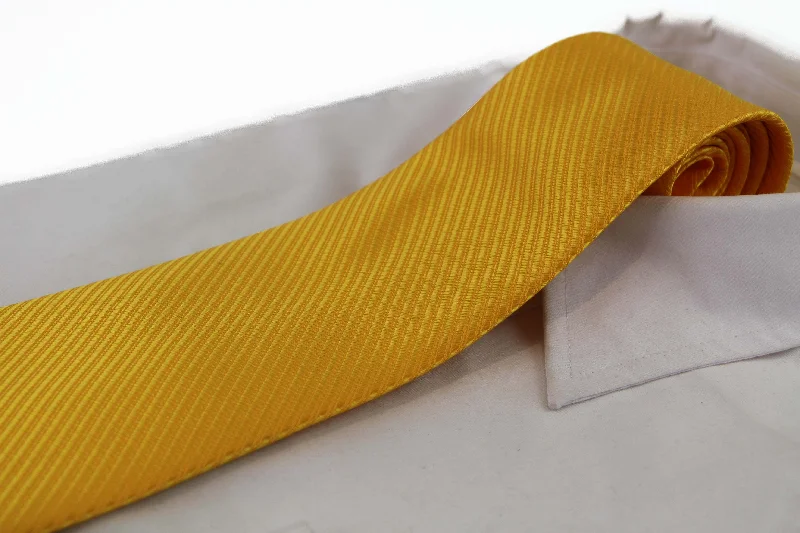 Best men's tie for professional job interviews-Mens Warm Yellow Striped 10cm Classic Neck Tie