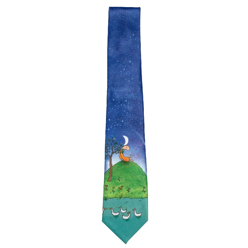 Men's tie for luxury events-Moonstruck Limited Edition Michael Leunig Tie