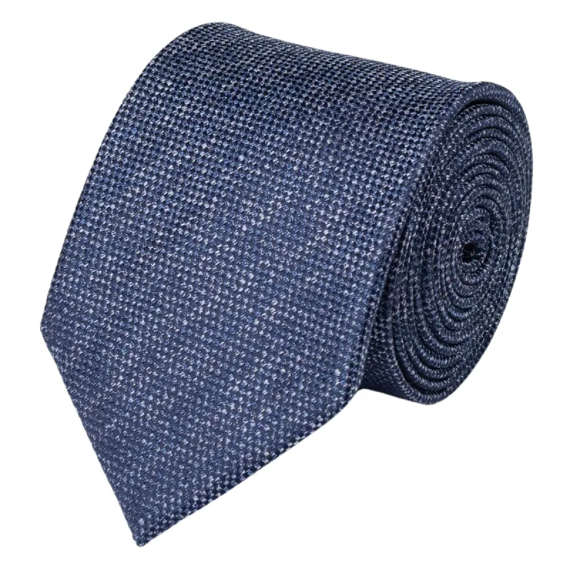 Men's tie with bold abstract print for formal events-Navy Texture Tie