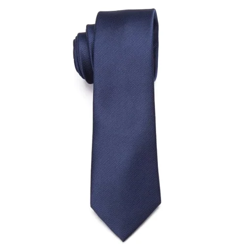 Classic men's tie with rich tones for formal gatherings-Classy Men Plain Blue Skinny Tie