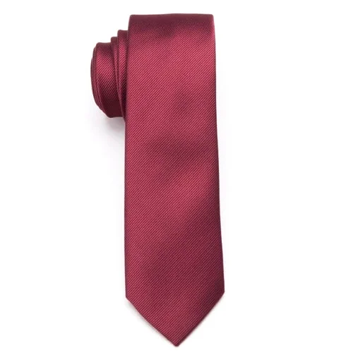 Stylish men's tie for creative professionals with unique design-Classy Men Plain Red Skinny Tie