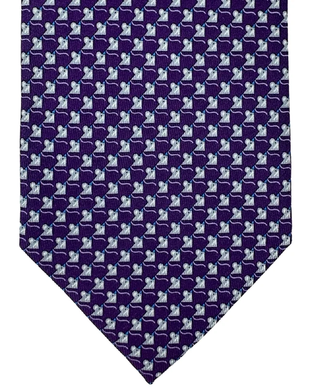 Best men's tie with rich patterns for business attire-Salvatore Ferragamo Silk Tie Purple Novelty Mouse