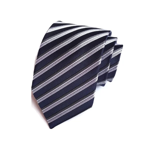 Classic men's tie for sophisticated gatherings with subtle patterns-Classy Men Silk 3D Striped Tie