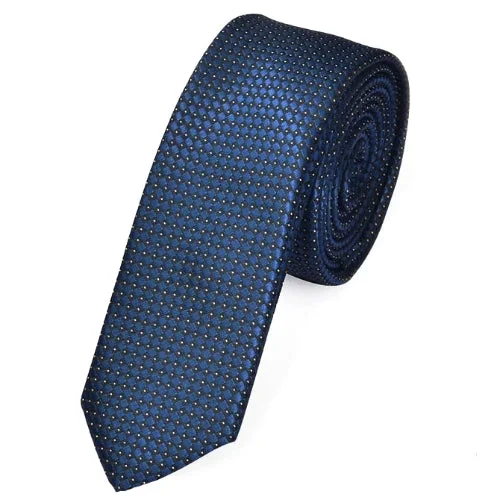 Men's tie for stylish office wear with vibrant hues-Classy Men Skinny Blue Dotted Tie