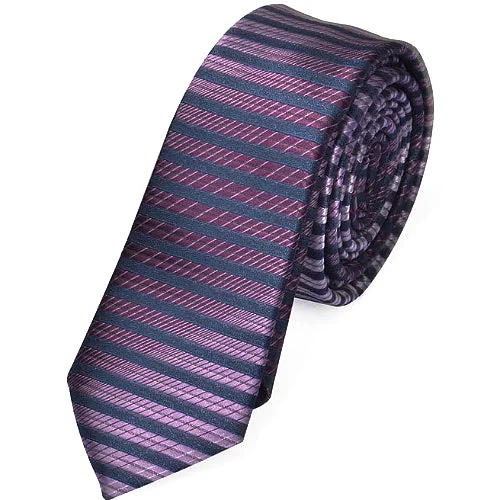 Men's tie with modern art-inspired design for work-Classy Men Skinny Modern Purple Tie