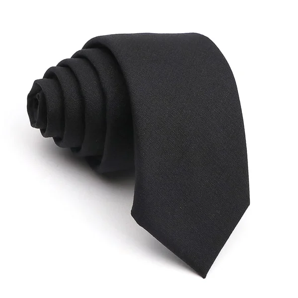 Luxury silk tie for men's evening wear-Classy Men Solid Black Skinny Tie