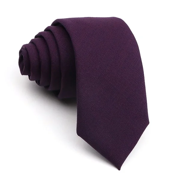 Men's tie for upscale dinner parties-Classy Men Solid Dark Purple Skinny Tie