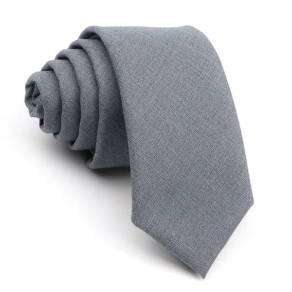 Best silk tie for formal business dinners-Classy Men Solid Grey Skinny Tie