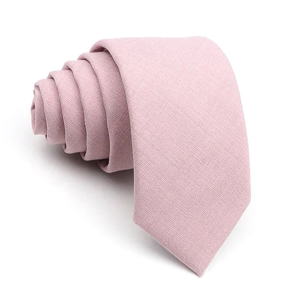 Luxury silk tie for men's evening wear-Classy Men Solid Light Pink Skinny Tie