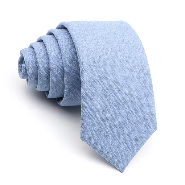 Men's tie with modern houndstooth print-Classy Men Solid Sky Blue Skinny Tie