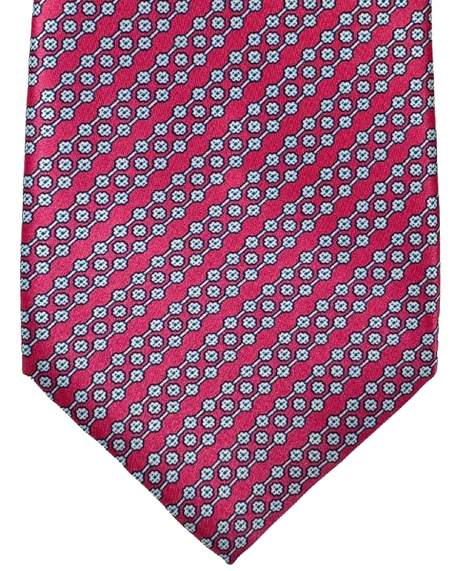 Men's tie with colorful checks for formal events-Stefano Ricci Tie Pink Stripes Design