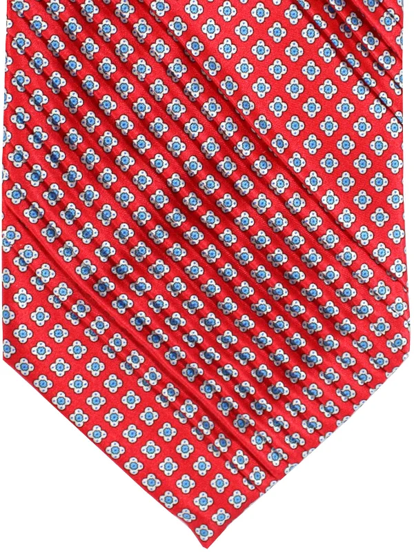 Men's tie for special occasions with modern design-Stefano Ricci Tie Red Blue Geometric - Pleated Silk SALE