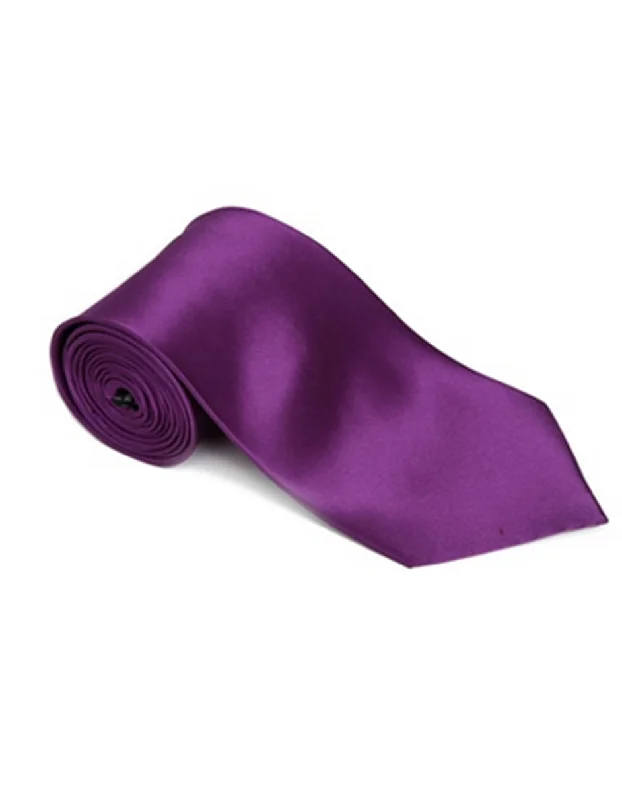 Men's tie for summer weddings with elegant print-Solid Purple Neck Tie