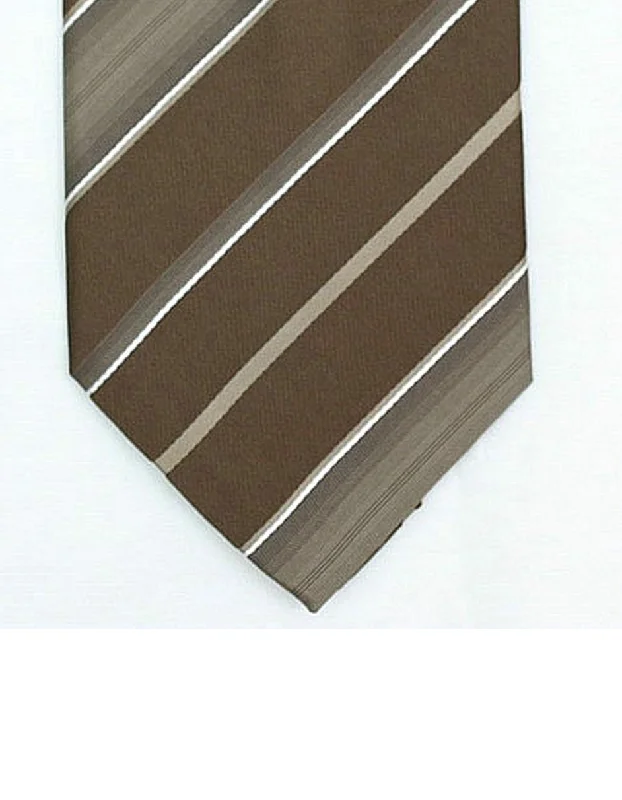 Men's tie for casual business attire-Mocha Stripe Neck Tie