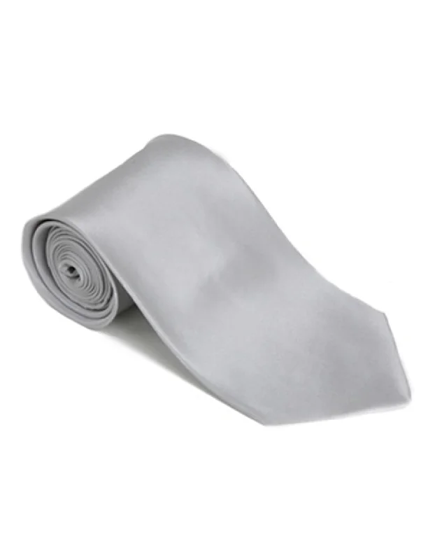 Trendy men's tie for a formal brunch event-Light Silver Neck Tie