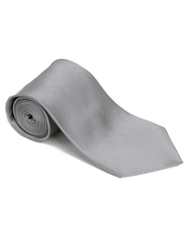 Men's tie with subtle checks for business wear-Medium Silver Neck Tie