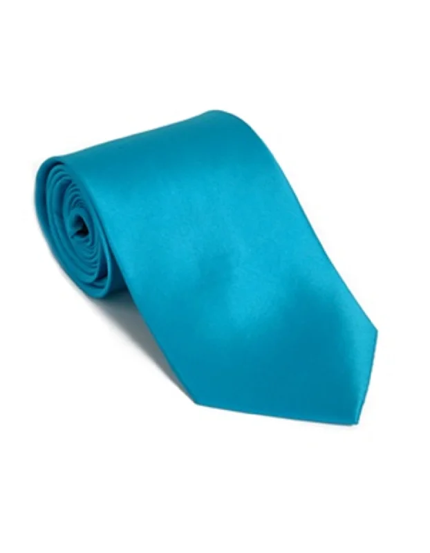 Men's tie for summer weddings with elegant print-Turquoise Blue Neck Tie