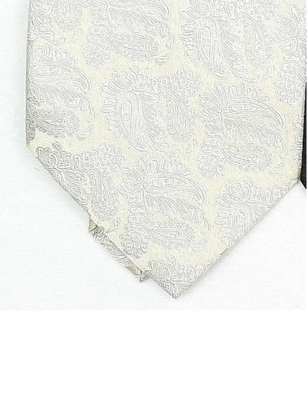 Designer men's silk tie for upscale occasions-Cream Paisley Neck Tie