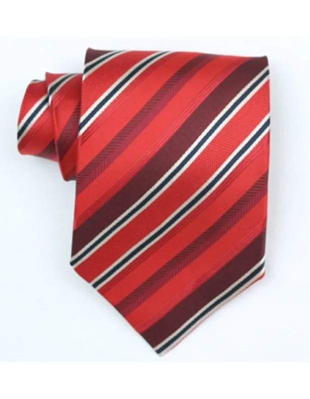 Elegant men's tie with light pastel colors for weddings-Red Stripe Neck Tie