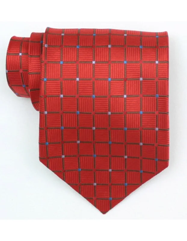 Classic men's tie with deep red tone for formal occasions-Red Square Neck Tie