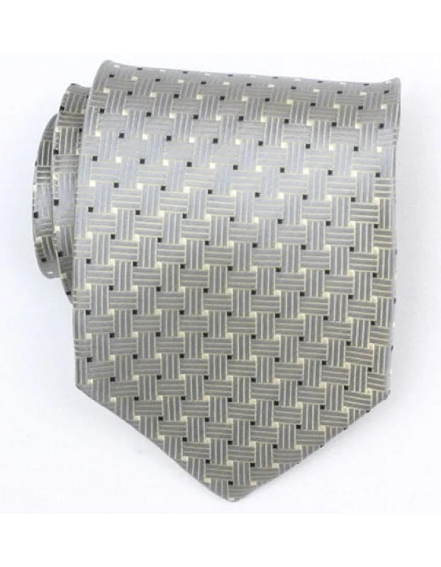 Men's tie with bold color contrasts for formal wear-Grey Woven Neck Tie