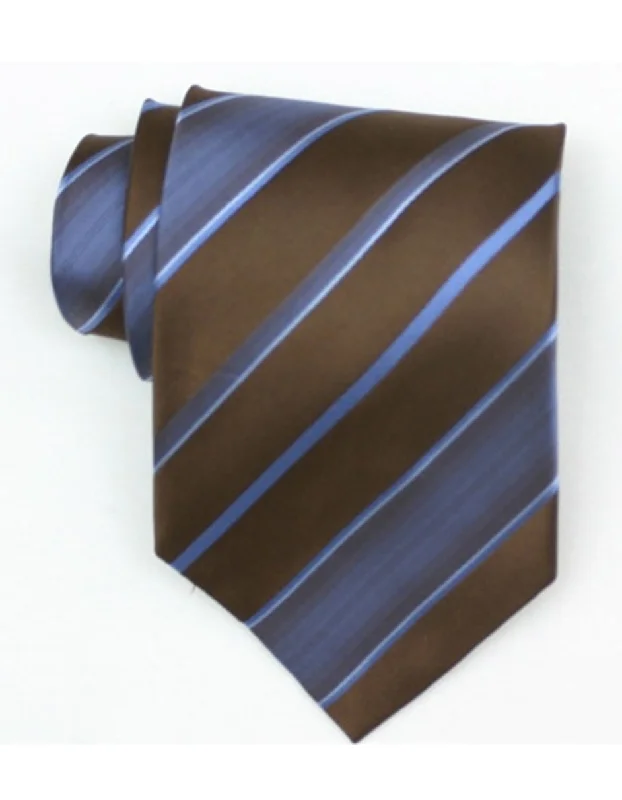 Elegant silk tie for weddings and galas-Brown & Blue Neck Tie