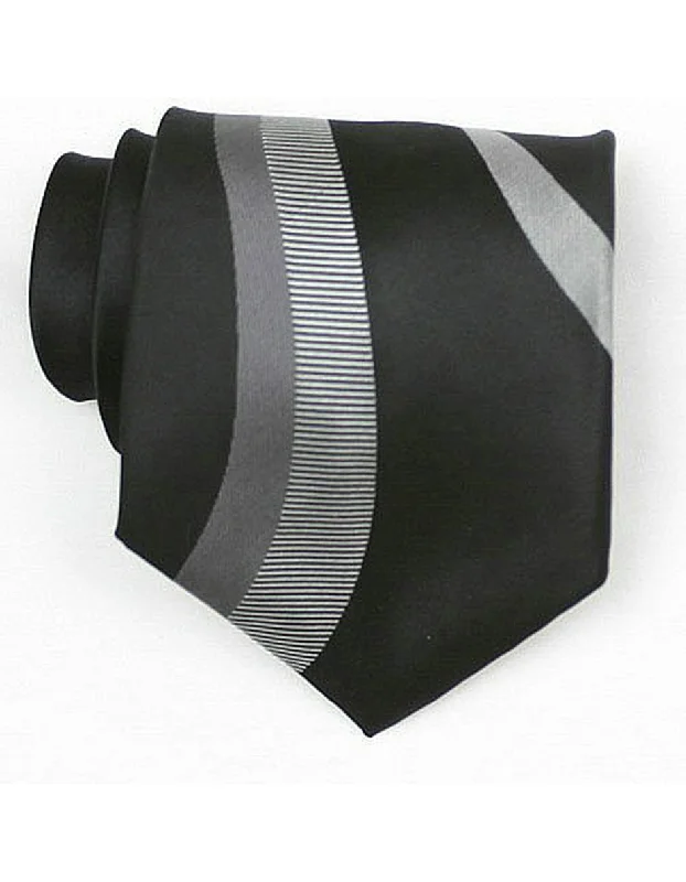 Designer men's tie with creative pattern for upscale events-Black Swirl Neck Tie